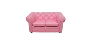 Chesterfield lyserød sofa 2 person