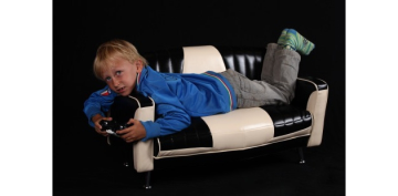 Mini Cadillac sofa sort-new ivory 2 person, børneværelse